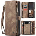 CASEME For Google Pixel 10 Pro XL Case 2-in-1 Detachable Magnetic Zipper Wallet Vegan Leather Flip Cover