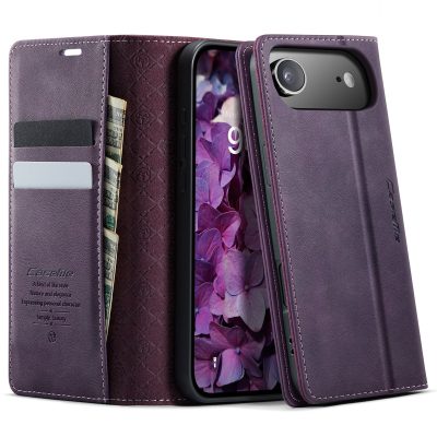 6601176739A-1 CASEME For iPhone Air Case RFID Blocking Wallet Calf Texture Vegan Leather Flip Cover