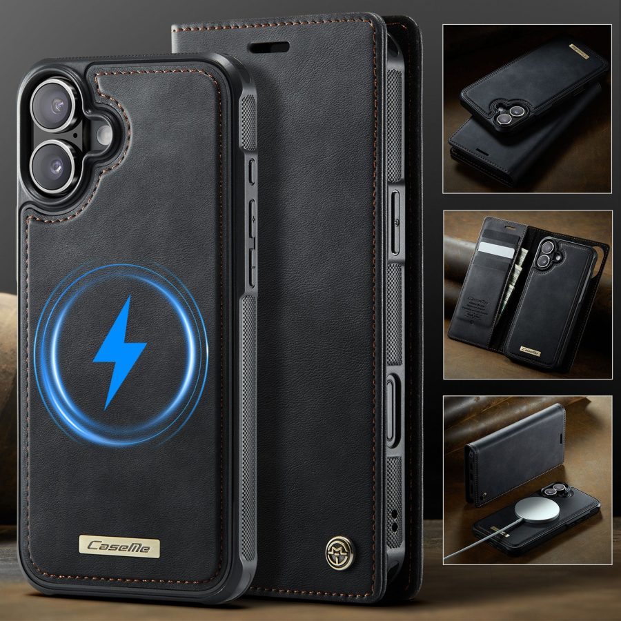CASEME iPhone 17 Case 2-in-1 Detachable Wallet Vegan Leather Flip Cover - Compatible with MagSafe