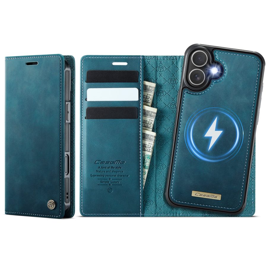 CASEME iPhone 17 Case 2-in-1 Detachable Wallet Vegan Leather Flip Cover - Compatible with MagSafe