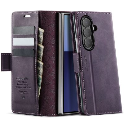 6601178055A-1 CASEME For Samsung Galaxy Z Fold7 Case RFID Blocking Wallet Calf Texture Vegan Leather Flip Cover