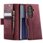 CASEME For Samsung Galaxy Z Fold7 Case RFID Blocking Wallet Calf Texture Vegan Leather Flip Cover