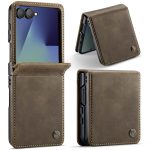 CASEME For Samsung Galaxy Z Flip7 Case RFID Blocking Wallet Calf Texture Vegan Leather Flip Cover