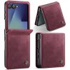 CASEME For Samsung Galaxy Z Flip7 Case RFID Blocking Wallet Calf Texture Vegan Leather Flip Cover