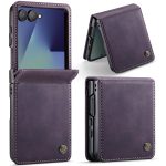 CASEME For Samsung Galaxy Z Flip7 Case RFID Blocking Wallet Calf Texture Vegan Leather Flip Cover