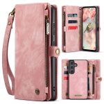 CASEME For Samsung Galaxy S25 FE Case 2-in-1 Detachable Magnetic Zipper Wallet Vegan Leather Flip Cover