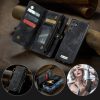 6601178890B-10 CASEME For Samsung Galaxy S25 FE Case 2-in-1 Detachable Magnetic Zipper Wallet Vegan Leather Flip Cover