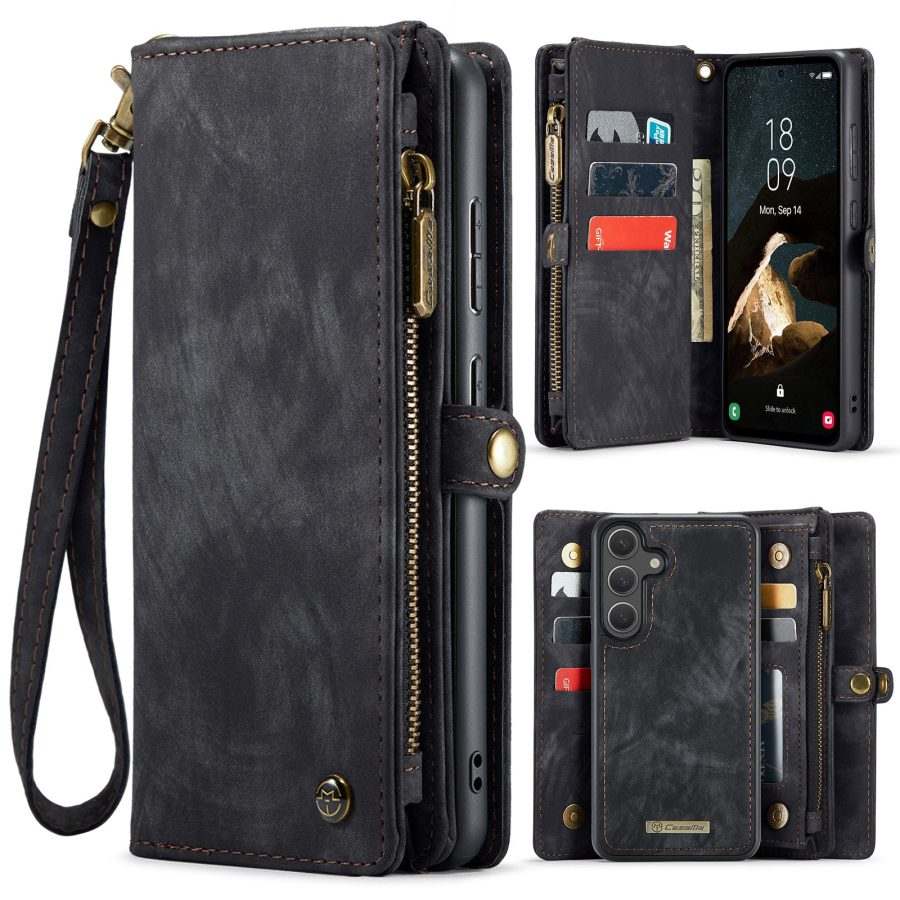 6601178890B-1_92ceac42-4e9e-4fd7-b819-2b6c54b5ea87 CASEME For Samsung Galaxy S25 FE Case 2-in-1 Detachable Magnetic Zipper Wallet Vegan Leather Flip Cover