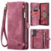 6601178890E-1 CASEME For Samsung Galaxy S25 FE Case 2-in-1 Detachable Magnetic Zipper Wallet Vegan Leather Flip Cover