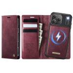 CASEME iPhone 17 Pro Case 2-in-1 Detachable Wallet Vegan Leather Flip Cover - Compatible with MagSafe