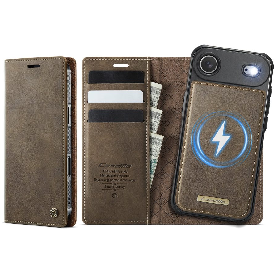 CASEME iPhone Air Case 2-in-1 Detachable Wallet Vegan Leather Flip Cover - Compatible with MagSafe
