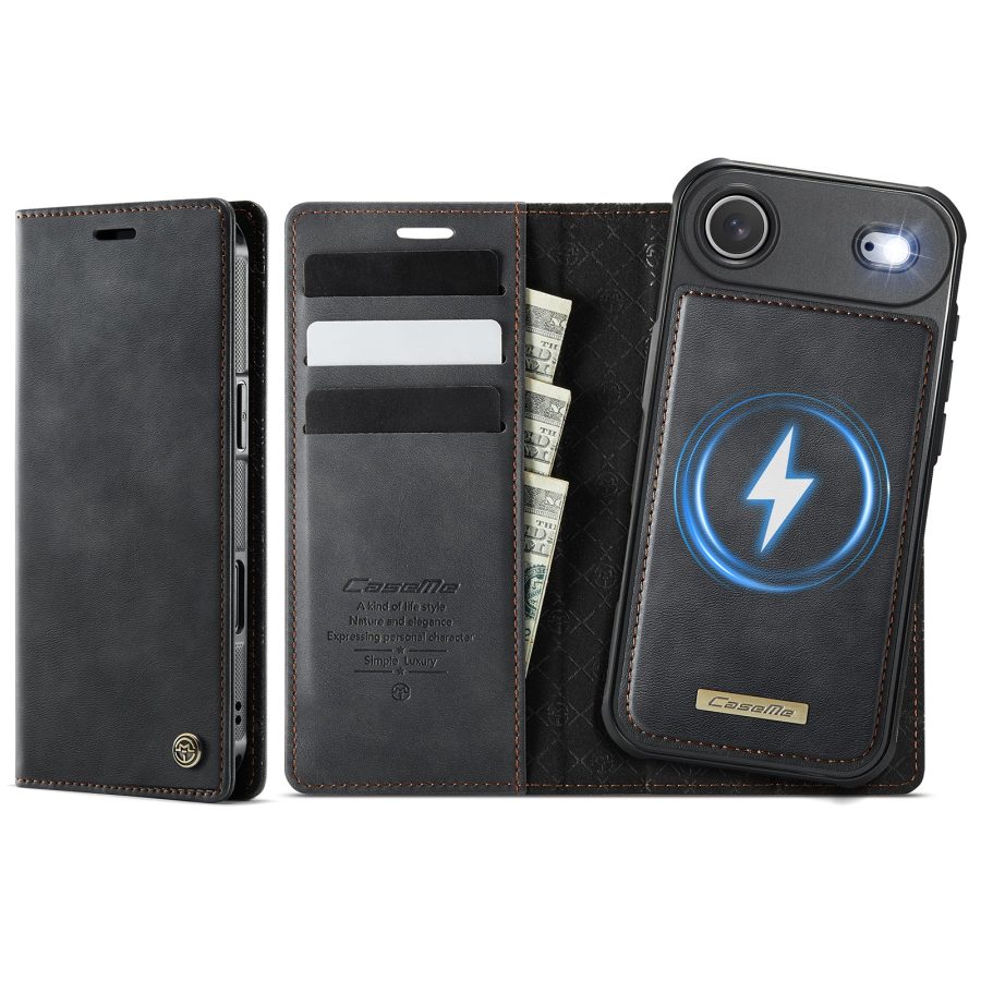 CASEME iPhone Air Case 2-in-1 Detachable Wallet Vegan Leather Flip Cover - Compatible with MagSafe