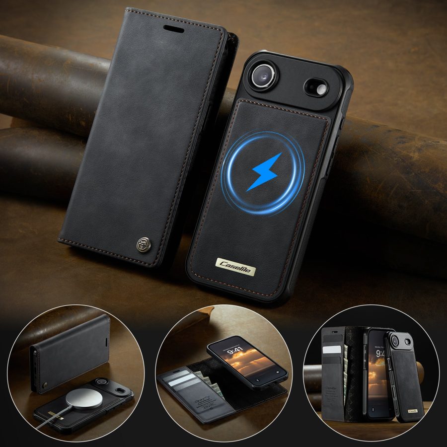 CASEME iPhone Air Case 2-in-1 Detachable Wallet Vegan Leather Flip Cover - Compatible with MagSafe