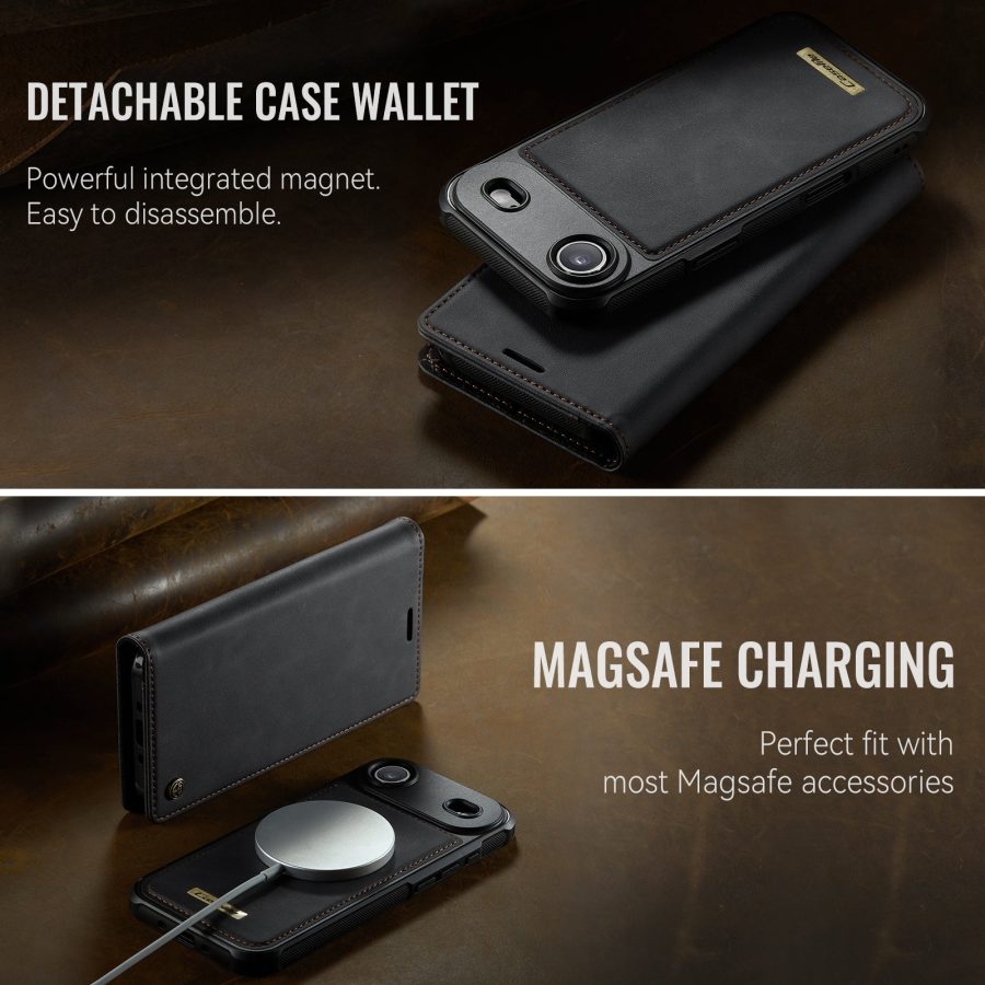 CASEME iPhone Air Case 2-in-1 Detachable Wallet Vegan Leather Flip Cover - Compatible with MagSafe