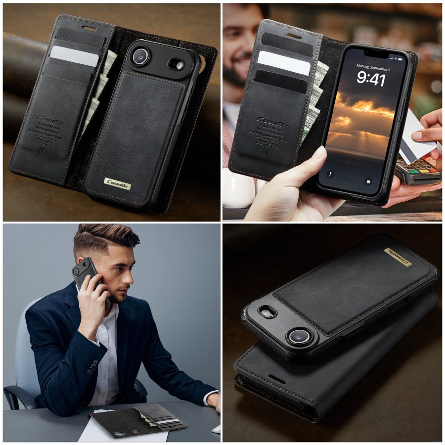 CASEME iPhone Air Case 2-in-1 Detachable Wallet Vegan Leather Flip Cover - Compatible with MagSafe