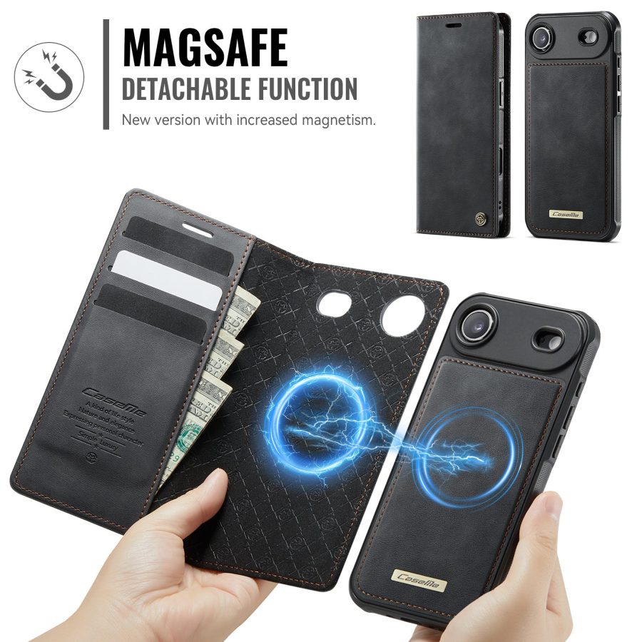 CASEME iPhone Air Case 2-in-1 Detachable Wallet Vegan Leather Flip Cover - Compatible with MagSafe