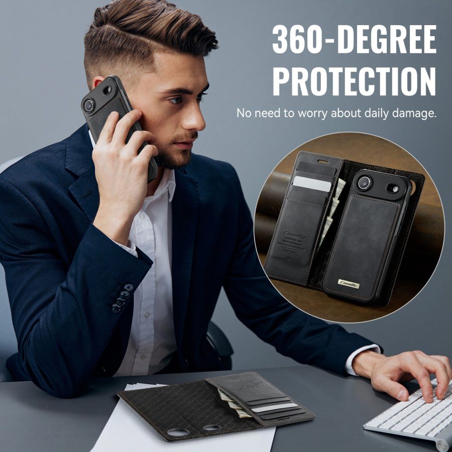 CASEME iPhone Air Case 2-in-1 Detachable Wallet Vegan Leather Flip Cover - Compatible with MagSafe