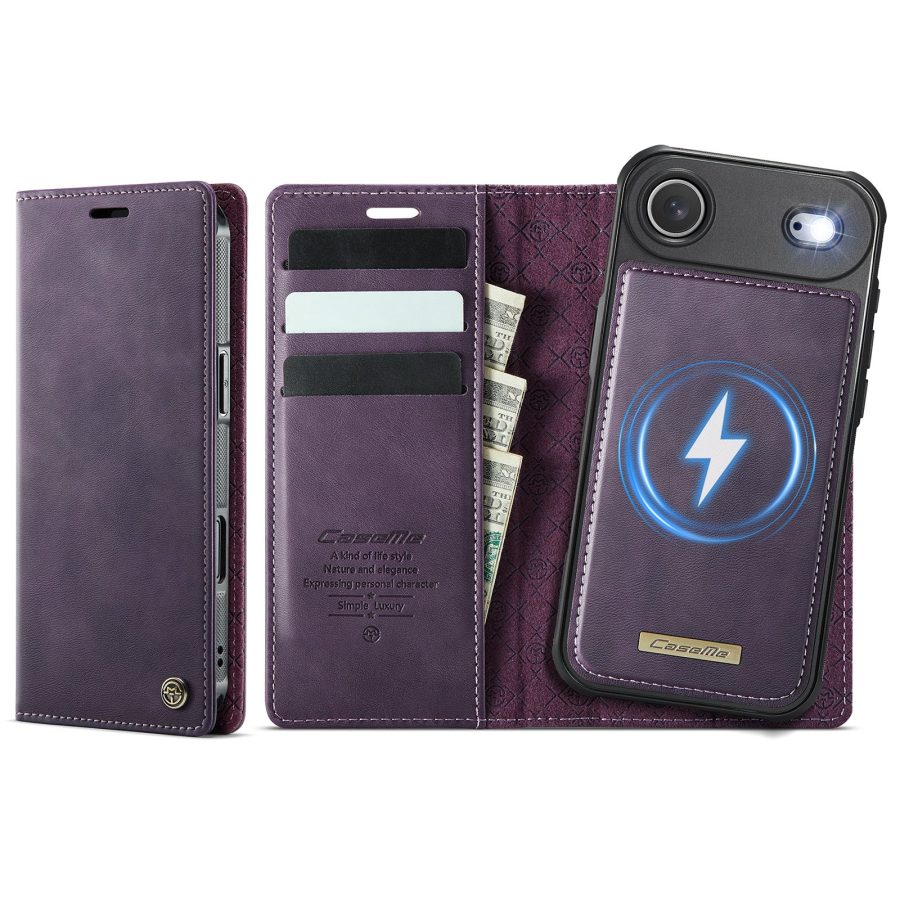 CASEME iPhone Air Case 2-in-1 Detachable Wallet Vegan Leather Flip Cover - Compatible with MagSafe