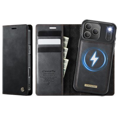 CASEME iPhone 17 Pro Max Case 2-in-1 Detachable Wallet Vegan Leather Flip Cover - Compatible with MagSafe