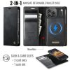 CASEME iPhone 17 Pro Max Case 2-in-1 Detachable Wallet Vegan Leather Flip Cover - Compatible with MagSafe