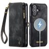 CASEME For iPhone 17 Case 2-in-1 Detachable Magnetic Zipper Wallet Vegan Leather Flip Cover