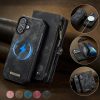 CASEME For iPhone 17 Case 2-in-1 Detachable Magnetic Zipper Wallet Vegan Leather Flip Cover
