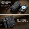 CASEME For iPhone 17 Case 2-in-1 Detachable Magnetic Zipper Wallet Vegan Leather Flip Cover