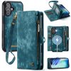 CASEME For iPhone 17 Case 2-in-1 Detachable Magnetic Zipper Wallet Vegan Leather Flip Cover