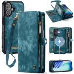 CASEME For iPhone 17 Case 2-in-1 Detachable Magnetic Zipper Wallet Vegan Leather Flip Cover