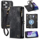CASEME For iPhone 17 Pro Max Case 2-in-1 Detachable Magnetic Zipper Wallet Vegan Leather Flip Cover