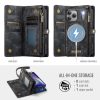 CASEME For iPhone 17 Pro Max Case 2-in-1 Detachable Magnetic Zipper Wallet Vegan Leather Flip Cover