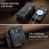 CASEME For iPhone 17 Pro Case 2-in-1 Detachable Magnetic Zipper Wallet Vegan Leather Flip Cover
