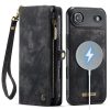 CASEME For iPhone Air Case 2-in-1 Detachable Magnetic Zipper Wallet Vegan Leather Flip Cover