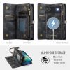 CASEME For iPhone Air Case 2-in-1 Detachable Magnetic Zipper Wallet Vegan Leather Flip Cover