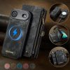CASEME For iPhone Air Case 2-in-1 Detachable Magnetic Zipper Wallet Vegan Leather Flip Cover