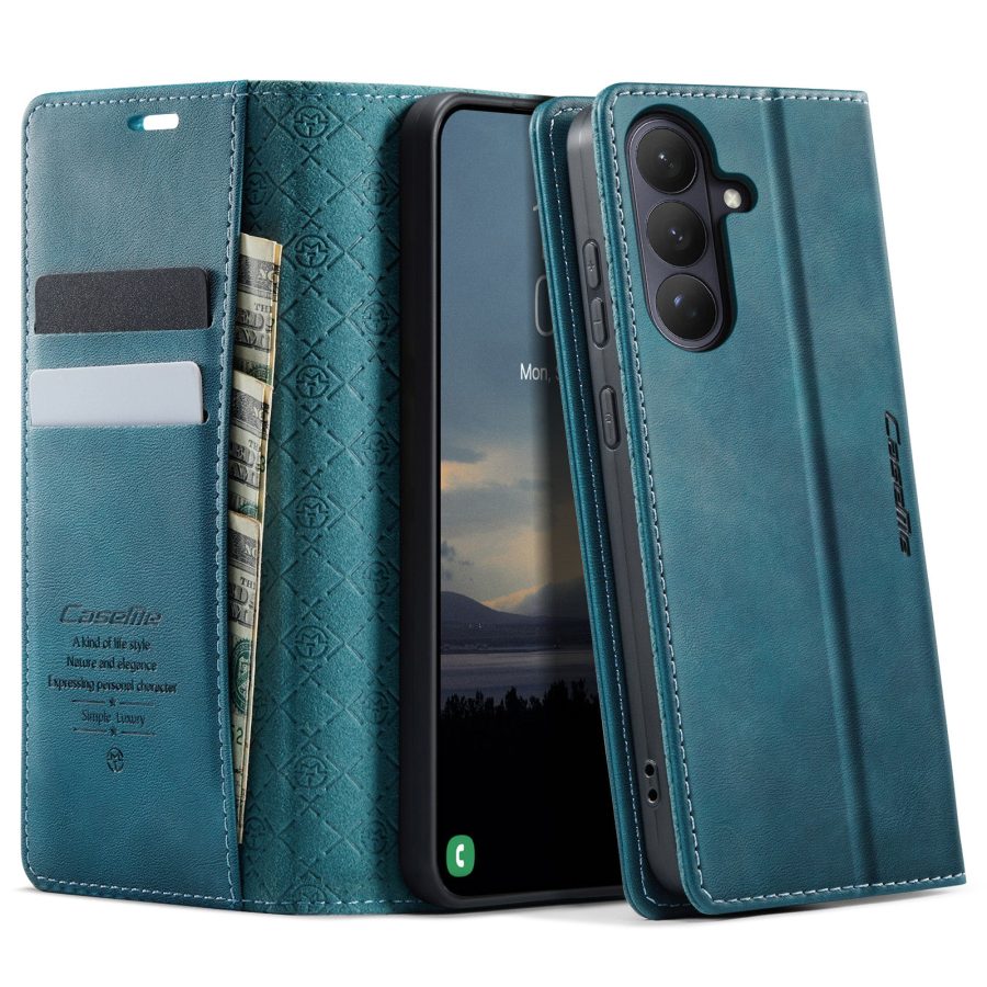 6601199199E-1 CASEME For Samsung Galaxy S26+ Case RFID Blocking Wallet Calf Texture Vegan Leather Flip Cover