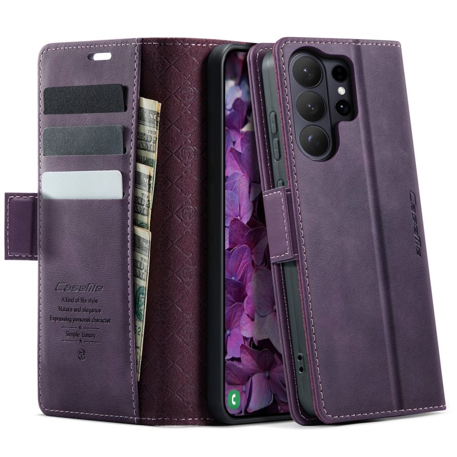 CASEME For Samsung Galaxy S26 Ultra Case RFID Blocking Wallet Calf Texture Vegan Leather Flip Cover