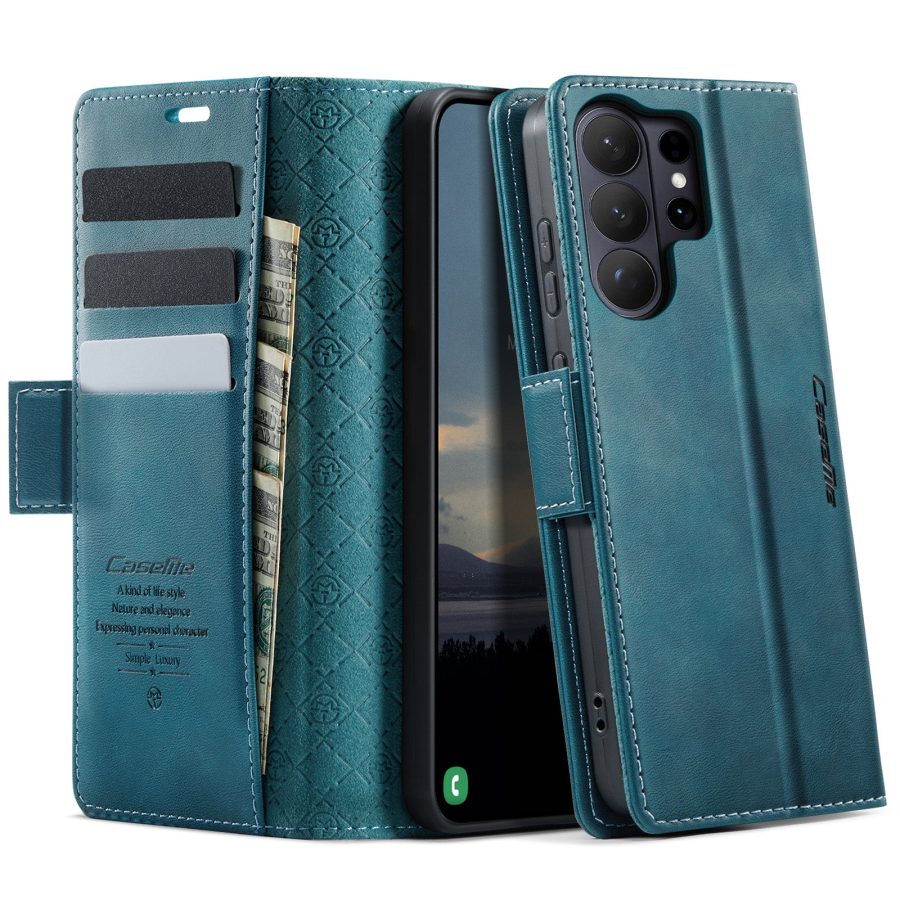 CASEME For Samsung Galaxy S26 Ultra Case RFID Blocking Wallet Calf Texture Vegan Leather Flip Cover