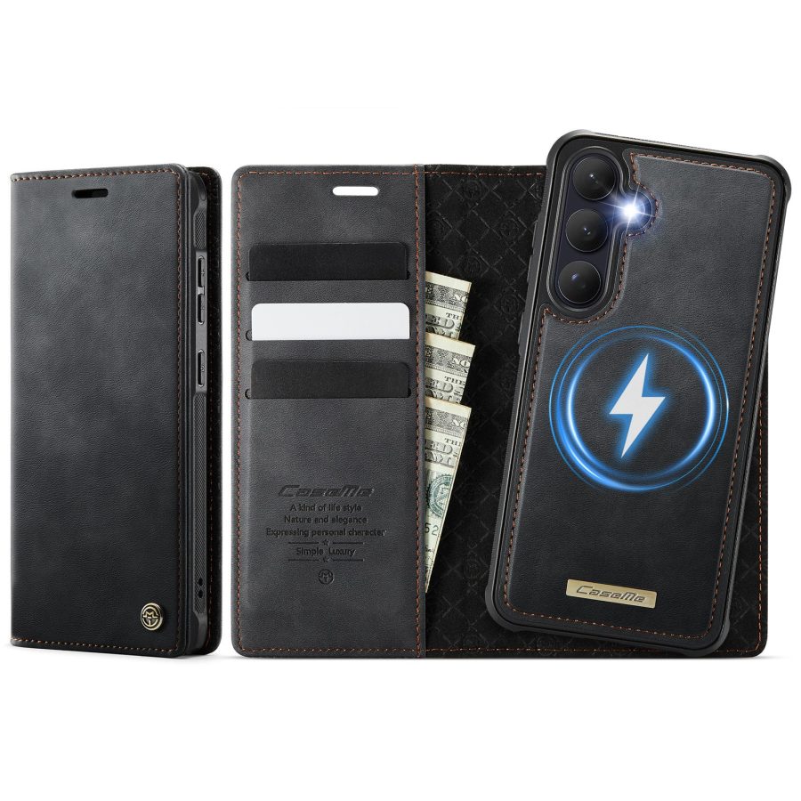 6601201987B-1 CASEME Samsung Galaxy S26 Case 2-in-1 Magnetic Detachable Wallet Vegan Leather Flip Cover