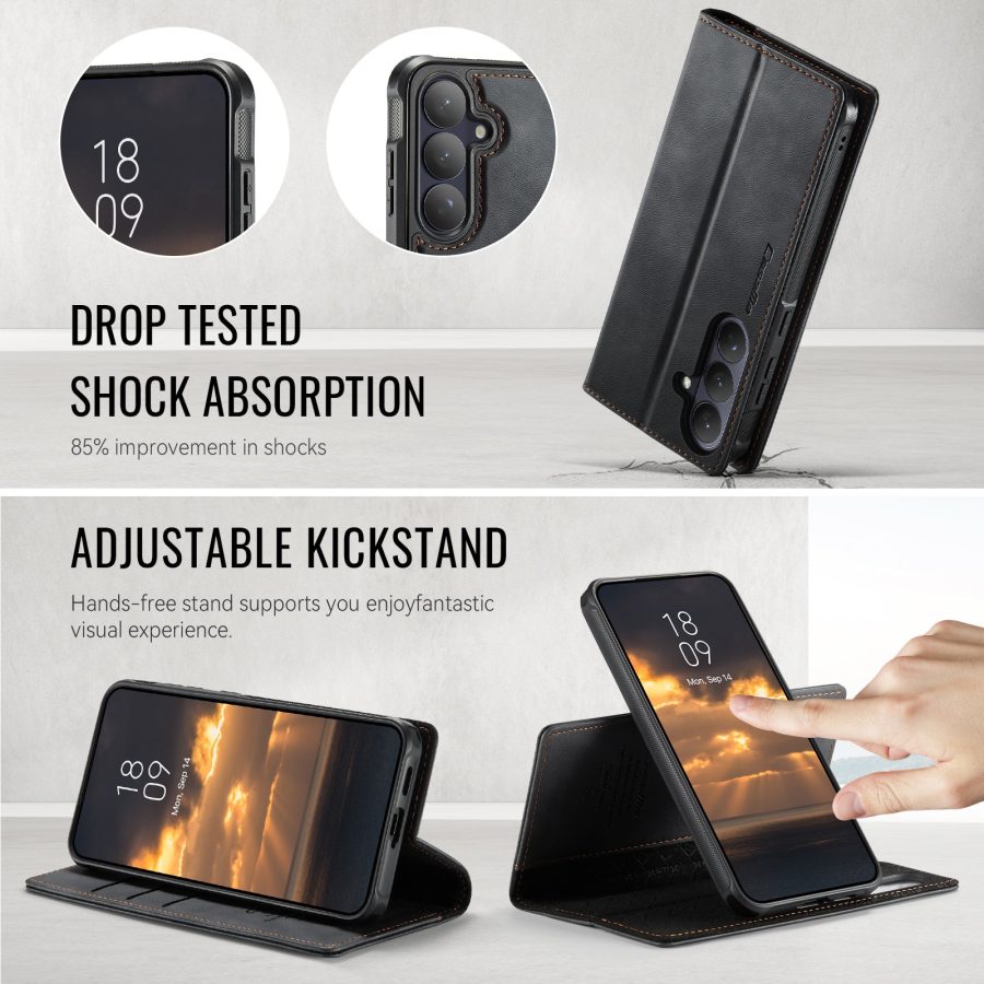 6601201987B-2 CASEME Samsung Galaxy S26 Case 2-in-1 Magnetic Detachable Wallet Vegan Leather Flip Cover