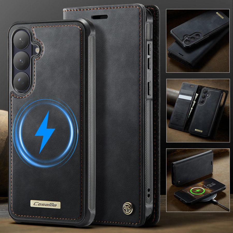 6601201987B-7 CASEME Samsung Galaxy S26 Case 2-in-1 Magnetic Detachable Wallet Vegan Leather Flip Cover