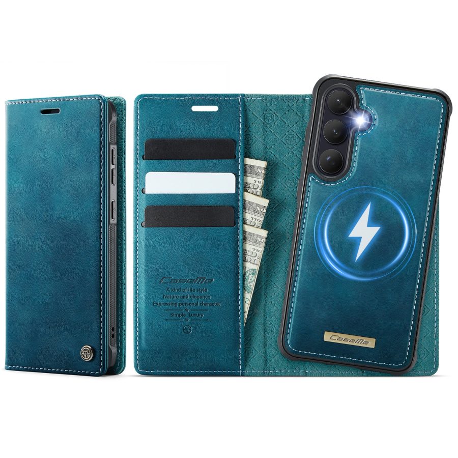 6601201987D-1 CASEME Samsung Galaxy S26 Case 2-in-1 Magnetic Detachable Wallet Vegan Leather Flip Cover