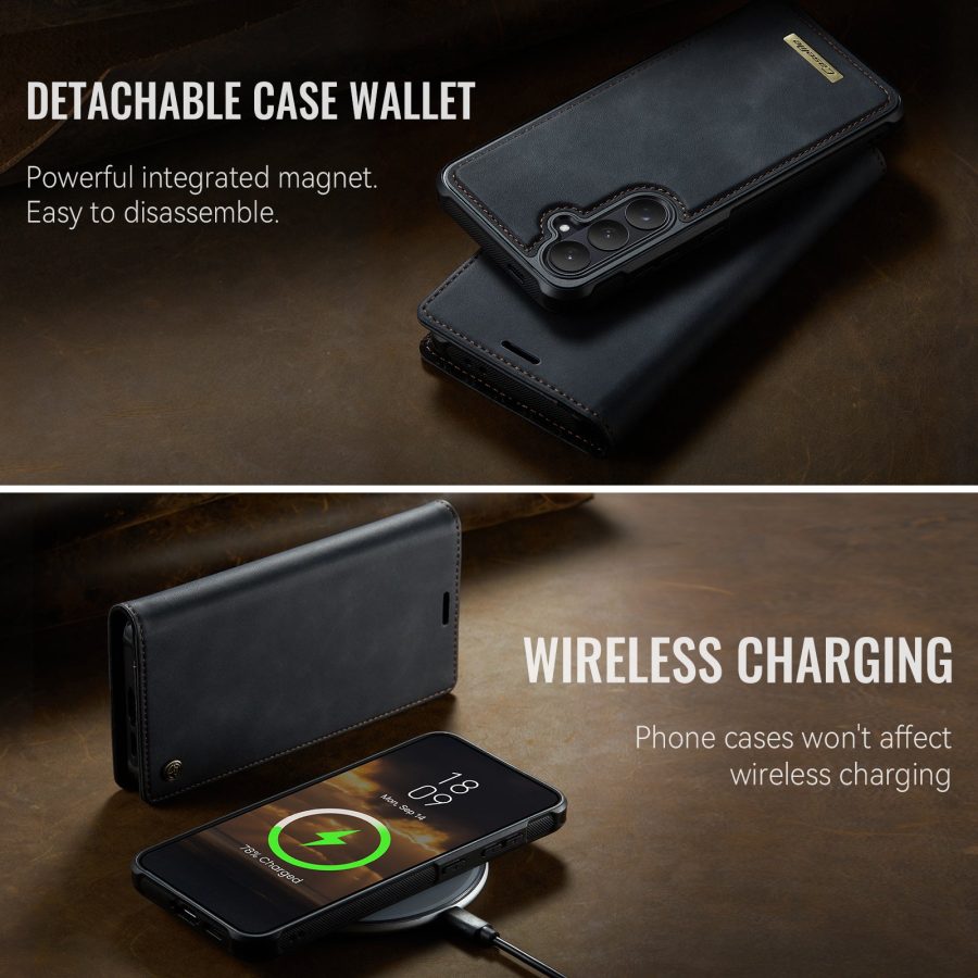 6601201988B-11 CASEME Samsung Galaxy S26+ Case 2-in-1 Magnetic Detachable Wallet Vegan Leather Flip Cover
