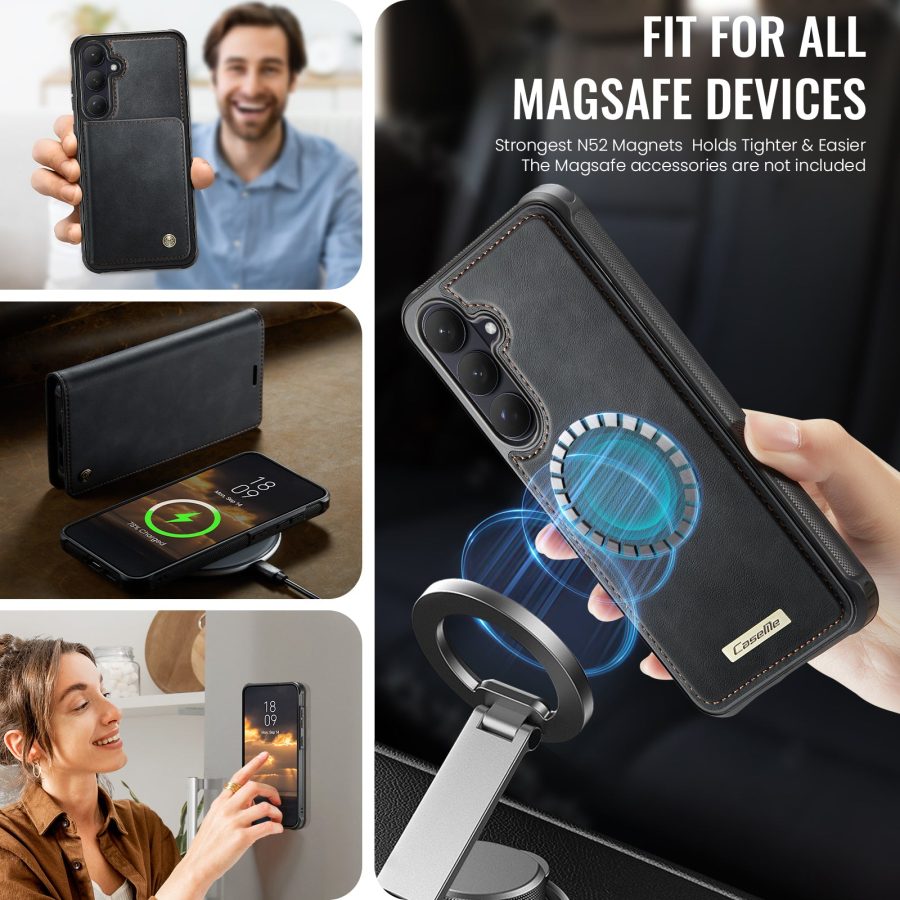 6601201988B-3 CASEME Samsung Galaxy S26+ Case 2-in-1 Magnetic Detachable Wallet Vegan Leather Flip Cover