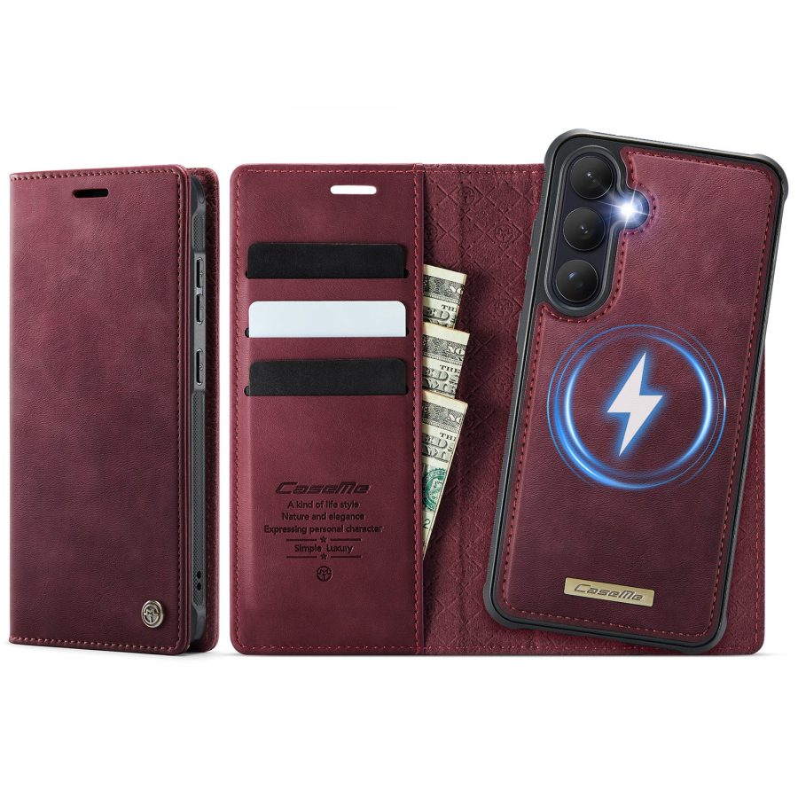 6601201988C-1 CASEME Samsung Galaxy S26+ Case 2-in-1 Magnetic Detachable Wallet Vegan Leather Flip Cover