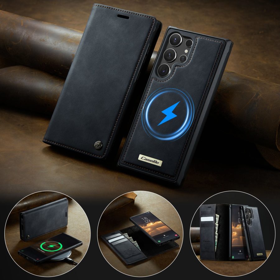 6601202011B-10 CASEME Samsung Galaxy S26 Ultra Case 2-in-1 Magnetic Detachable Wallet Vegan Leather Flip Cover