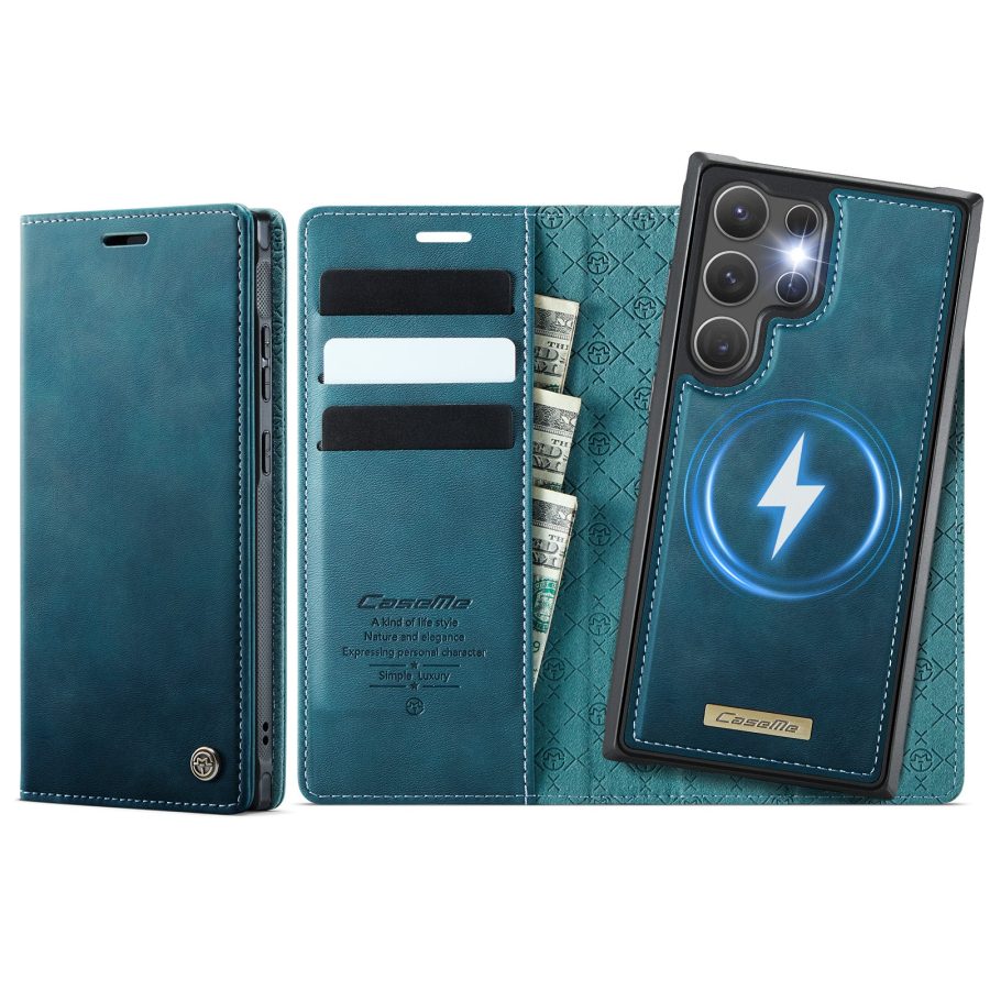 6601202011D-1 CASEME Samsung Galaxy S26 Ultra Case 2-in-1 Magnetic Detachable Wallet Vegan Leather Flip Cover