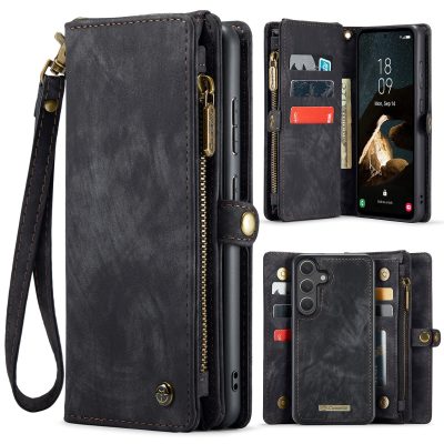 6601202013B-1 CASEME For Samsung Galaxy S26 Case 2-in-1 Detachable Magnetic Zipper Wallet Vegan Leather Flip Cover