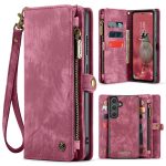 CASEME For Samsung Galaxy S26 Case 2-in-1 Detachable Magnetic Zipper Wallet Vegan Leather Flip Cover