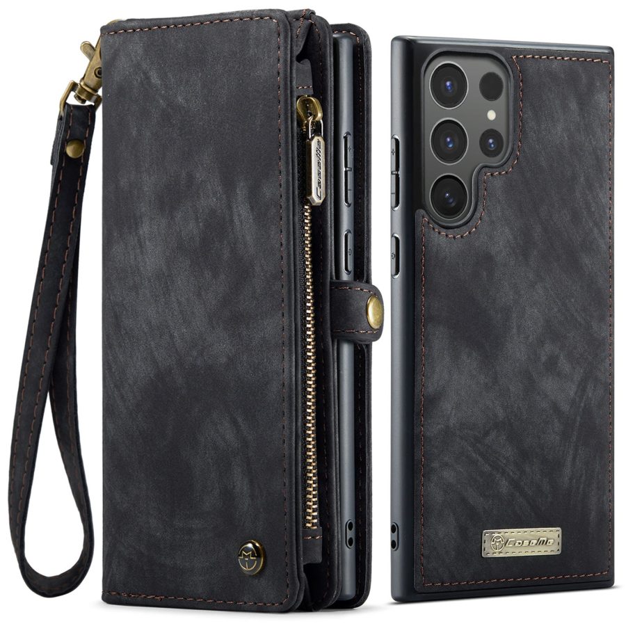 6601202017B-2 CASEME For Samsung Galaxy S26 Ultra Case 2-in-1 Detachable Magnetic Zipper Wallet Vegan Leather Flip Cover